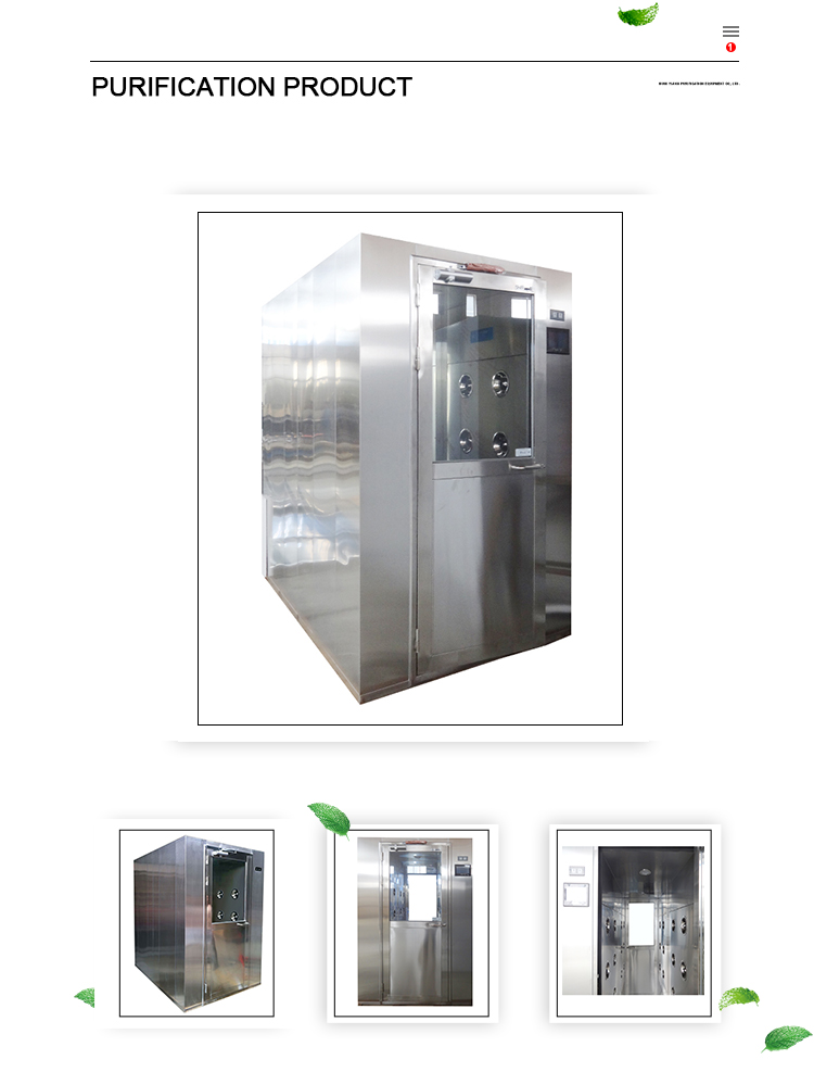 Led Automatic Door 800mm Air Shower Cleanroom Unit 30mm Nozzle