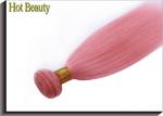 Customized Pink Virgin Human Long Hair Extensions 30 Inches Shedding Free