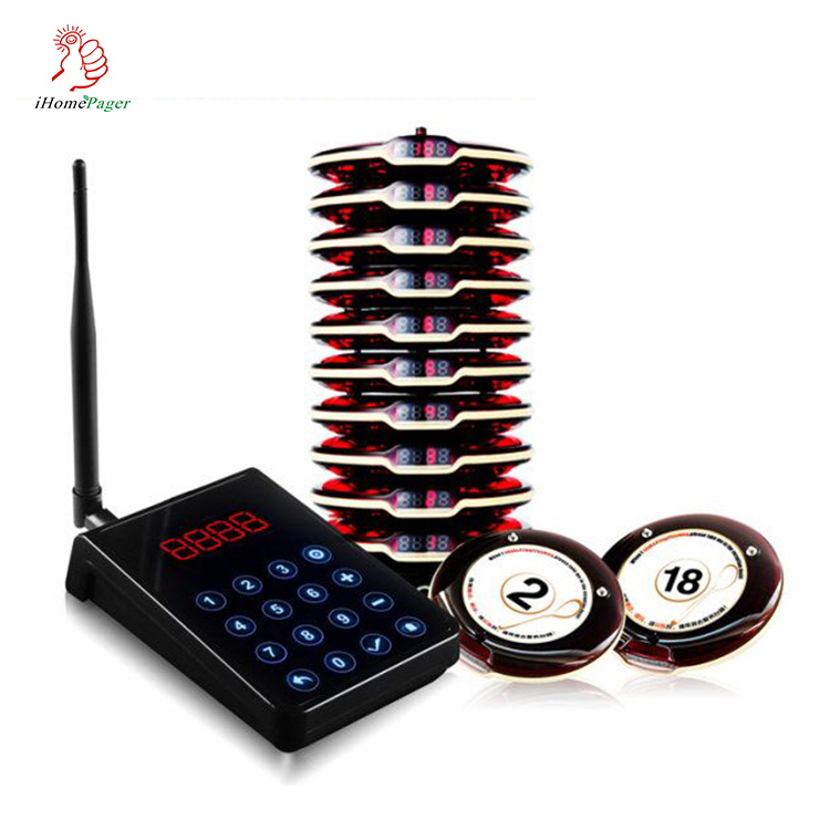 Wireless cafe and bar ordering service queue call pager system