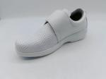 Hollow Breathable White Sneakers Slip Resistant Super Fiber Leather Nurse Shoes