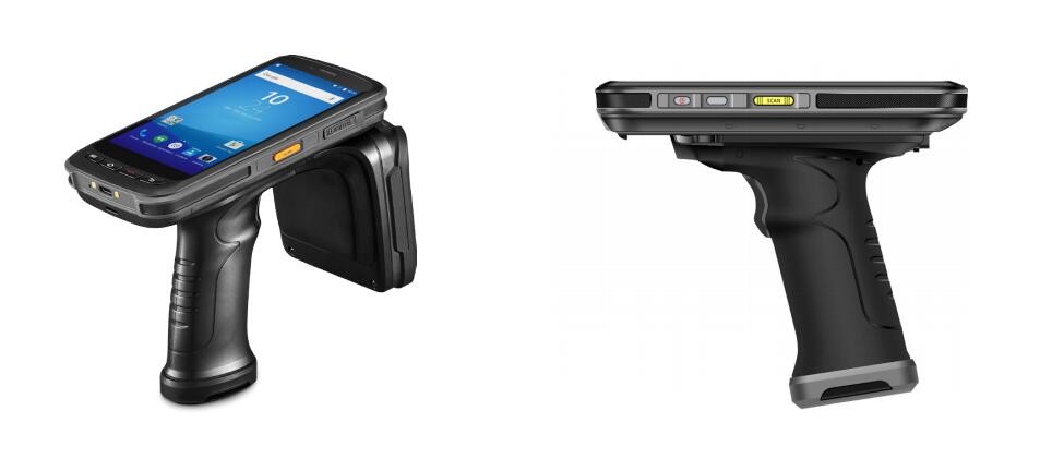 Long Range UHF Handheld RFID reader with R2000 4dBic circular polarized antenna