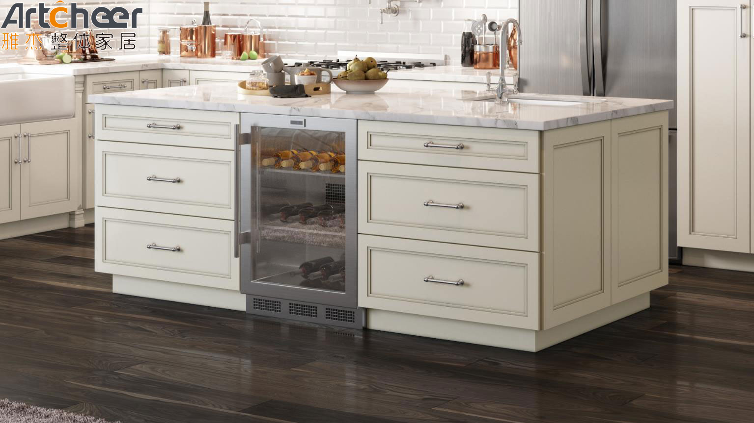 Sink Base Custom Kitchen Islands Table With Solid Timber Drawers And Quartz Stone Top