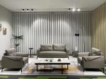 Modern Office Double Reception Leather Sofa Set High Resilience Sponge Top