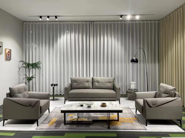 Modern Office Double Reception Leather Sofa Set High Resilience Sponge Top