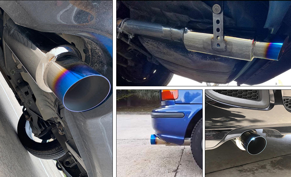 2.5" Inlet 4" Outlet Burnt 18.6" Length Universal Exhaust Muffler