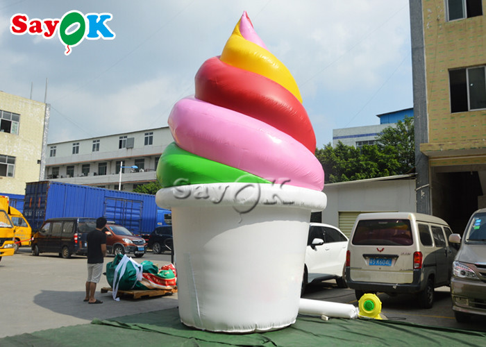 Custom 5mH PVC Inflatable Ice Cream Cone Model
