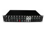 SM / MM 19inch 2U 14 ports optical media converter , Rack Chassis