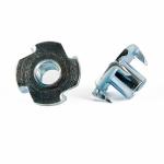 UNC Half Insert Thread White Zinc M10 Four Pronged Tee Nuts Carbon Steel