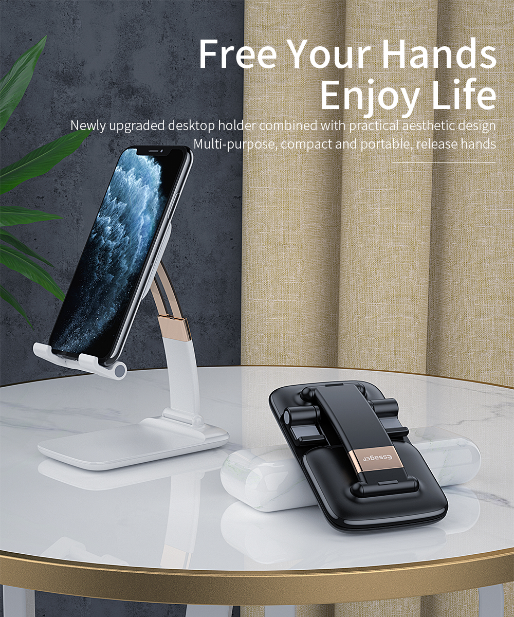 ABS Zinc Alloy Silicone Desktop Phone Stands Foldable Adjustable