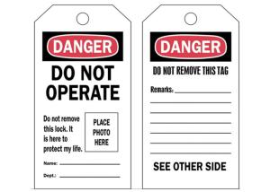 Quality Customized Lock Out Tag Out Sign , Industrial Safety Disposable Lockout Tags wholesale