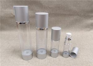 Quality Various Size Airless Acrylic Lotion Bottle Transparent Bottle Body Silver Cap wholesale