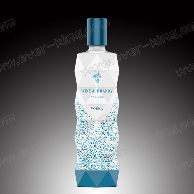 Custom Label New Matte Blue 70cl Empty Glass Bottle For Vodka Liquor