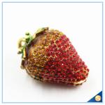 Small Starwberry with Rhinestone jewelry trinket box wholesale Delicate Wedding