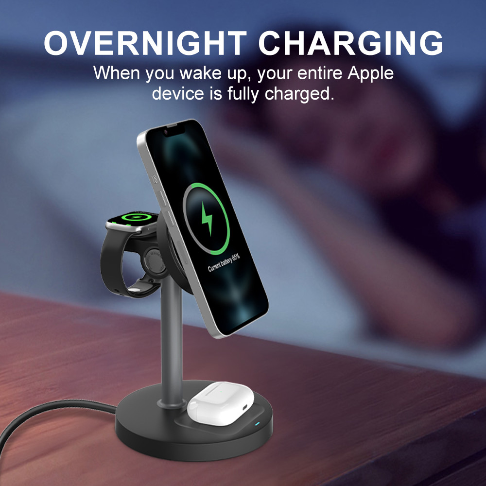 5V/3A 3 in 1 Multi-functional Wireless Charger CE/FCC/RoHS/UKCA Certified