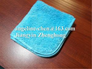Quality microfiber double side plush cleaning towels wholesale