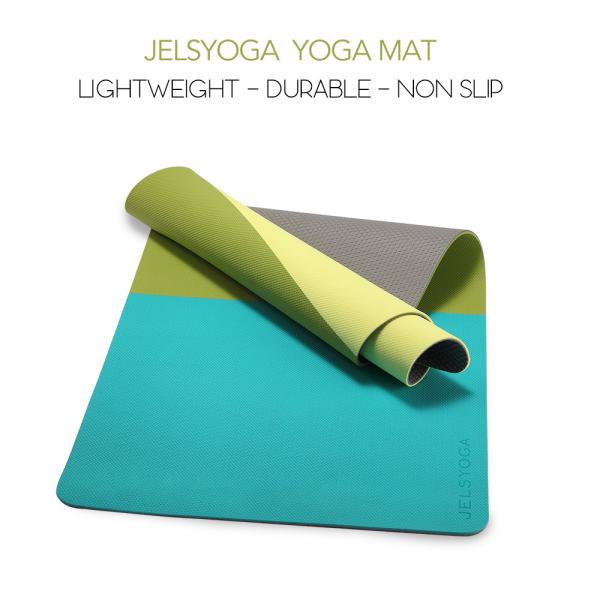 SGS Certified TPE Sport Yoga Mat With Carrying Strap Three Color Color Matching