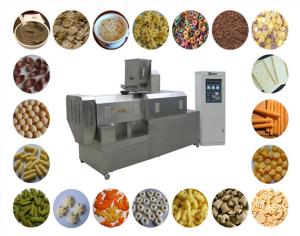 Quality SS Slanty Snack Bar Dual Screw Extruder Puffed Corn Snack Making Machine wholesale