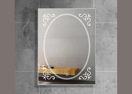 Beautiful Smart LED Bathroom Mirror Rectangle Shape Anti Fog For Washroom