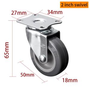 Quality EDL Mini Duty Casters 2inch 30Kg Plate TPU by Rigid, Swivel and Brake type wholesale