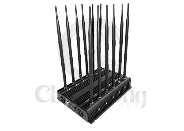 12 Antennas Wireless LOJACK Signal Jammer 40m Shielding Radius For 4G WiFi GPS