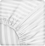 500 Thread Count 100% Cotton Fitted Sheet Sateen Weave Damask Striped Bedroom