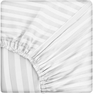 Quality 500 Thread Count 100% Cotton Fitted Sheet Sateen Weave Damask Striped Bedroom Essential wholesale