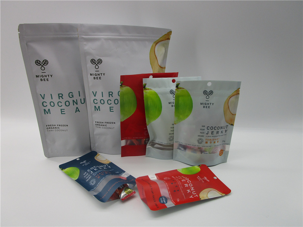 Private label stand up zipper pouch , snack food packaging aluminum foil
