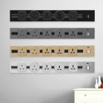 Office Desk Power Track Hang on Wall Electric Socket Outlet with Standard