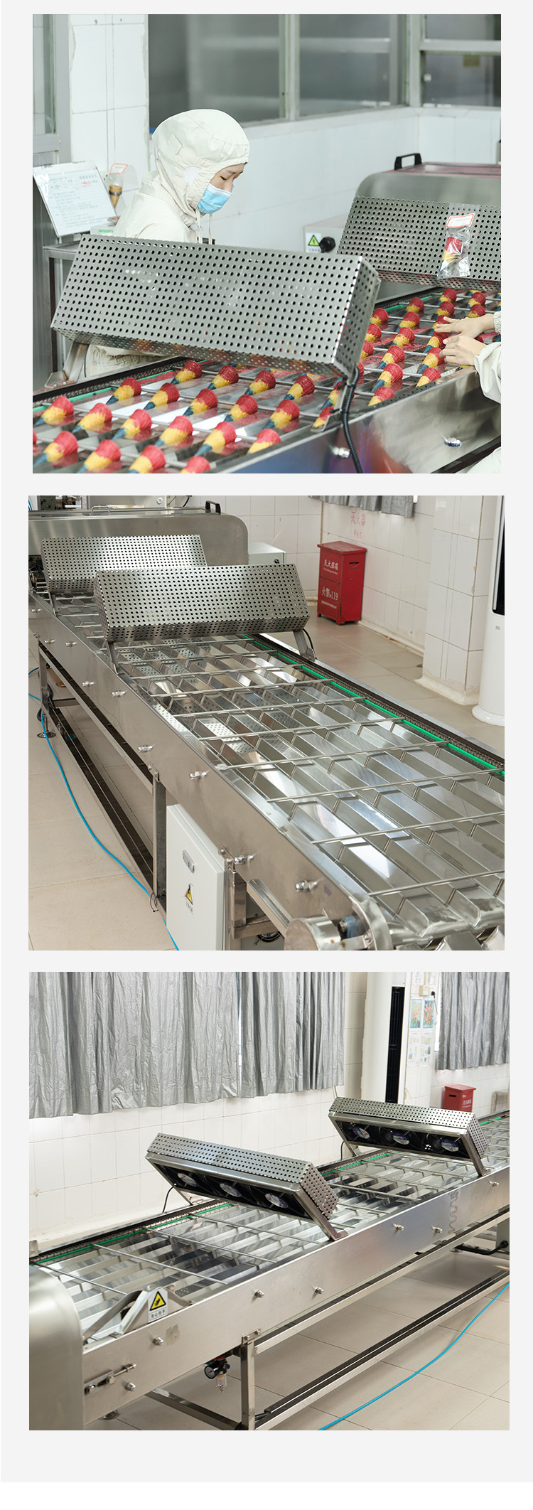 Semi Automatic Food Conveyor Belt Made Marshalling Cooling Conveyor Of Stainless Steel