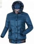 Womens Detachable Down Jacket With Large Hood Country Style Windproof
