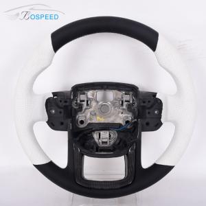 Quality Carbon Fiber White Leather Range Rover Sport Steering Wheel Geometric Customization wholesale