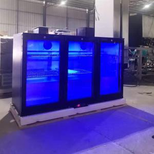 Quality R134a 330L Undercounter Bar Fridge With 3 Doors Black Color wholesale