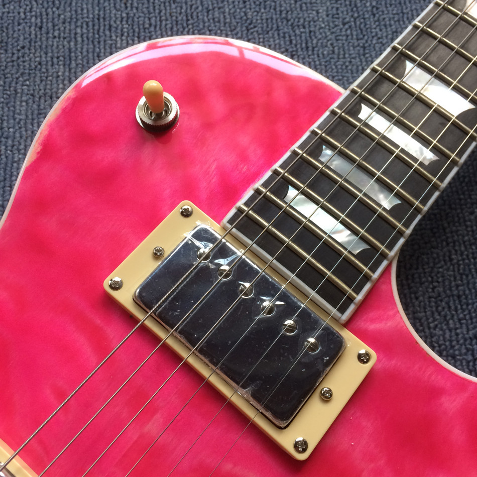 New high quality LP electric guitar, Ebony Fingerboard,frets binding,Quilte Maple top ,Real Abalone inlay