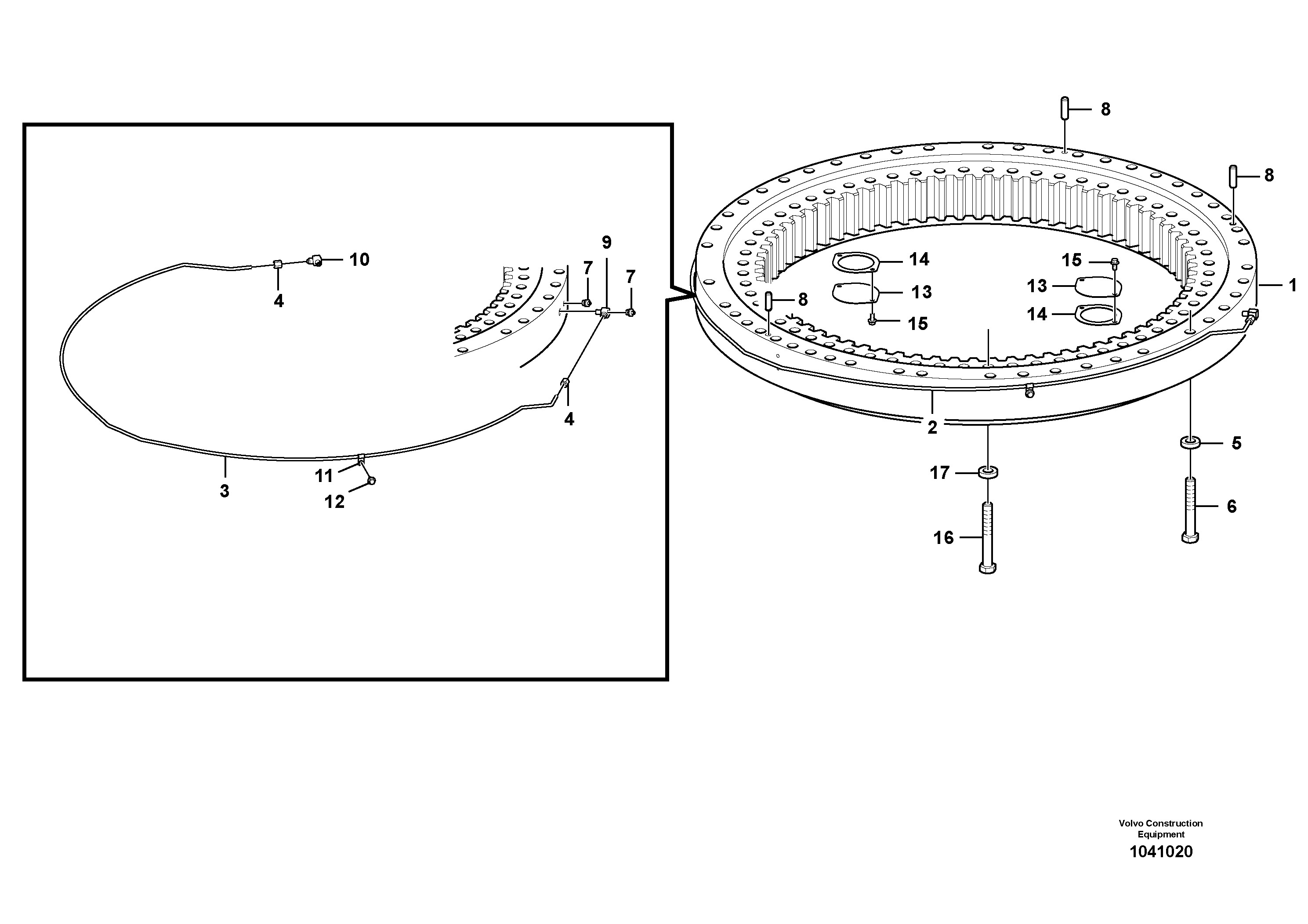 ZX280-5G ZX280LC-5G 9302193 Slewing Bearing Ring Undercarriage Parts Swing Cycle Gear