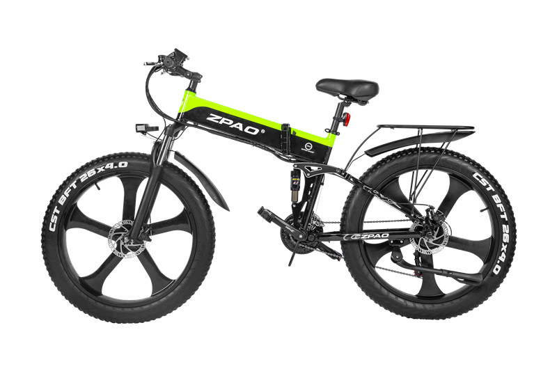 26 inch Disc Brake Folding Frame Fat Ebike with 48V 1000W Motor and 12.8AH Hidden Battery