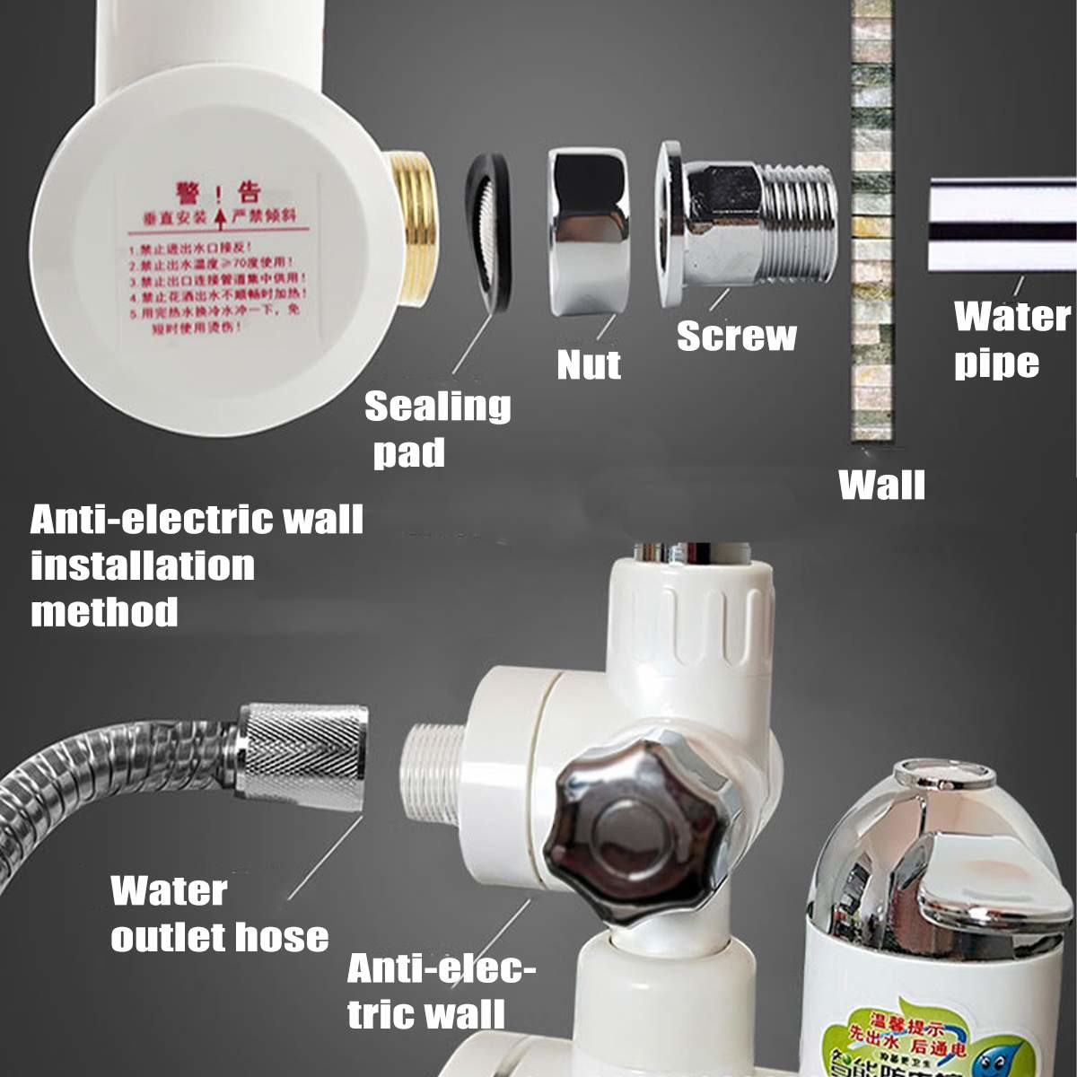 Deck Mounted Instant Electric Faucet Water Heater LVD 2-3L/Min For Sink