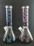10 Inch Glass Water Pipes 7mm Thickness Colorful With 14mm Female Glass Bowl