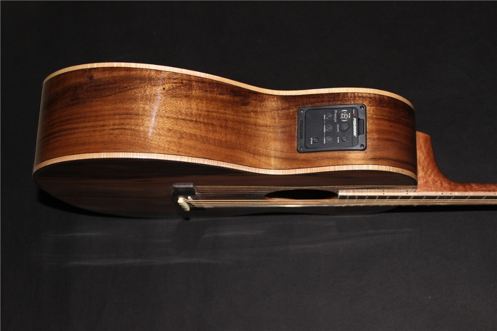 AAAA all Solid imported apple wood OM body style acoustic electric guitar