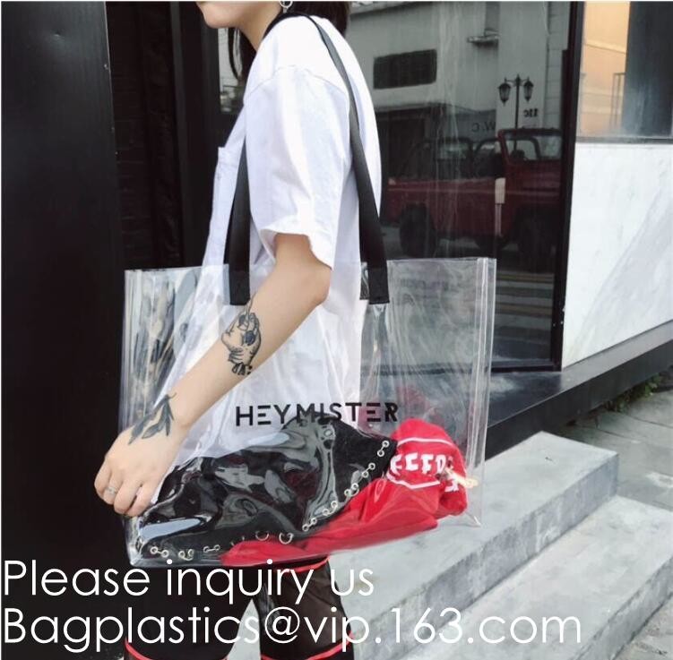 Custom Logo Home Textile Clear Vinyl PVC Plastic Quilt Blanket Zipper Bag With Handles,promotional pvc shopping bag