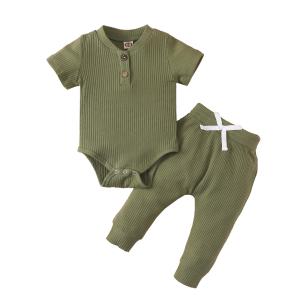 Quality Baby Clothes set organic cotton infant toddler rompers / pants 2pcs baby clothing sets wholesale