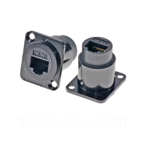 RJ45 CAT6 Zinc Alloy Square Data Connector Dustproof Audio Connector for Industrial Electronics Accessories