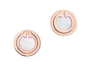 Quality 2.37g Rose Gold Mother Of Pearl Earrings , Mother Of Pearl Stud 9.65mm Size wholesale