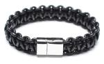 Leather Bracelet, Stainless Steel Clasp