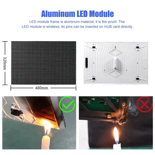 Full Color 3x2m Outdoor Fixed LED Advertising Display Screen With 5.7mm Pixel Pitch