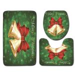 Snowman Christmas Bath Mat Set Anti Skid Restroom Mat Set