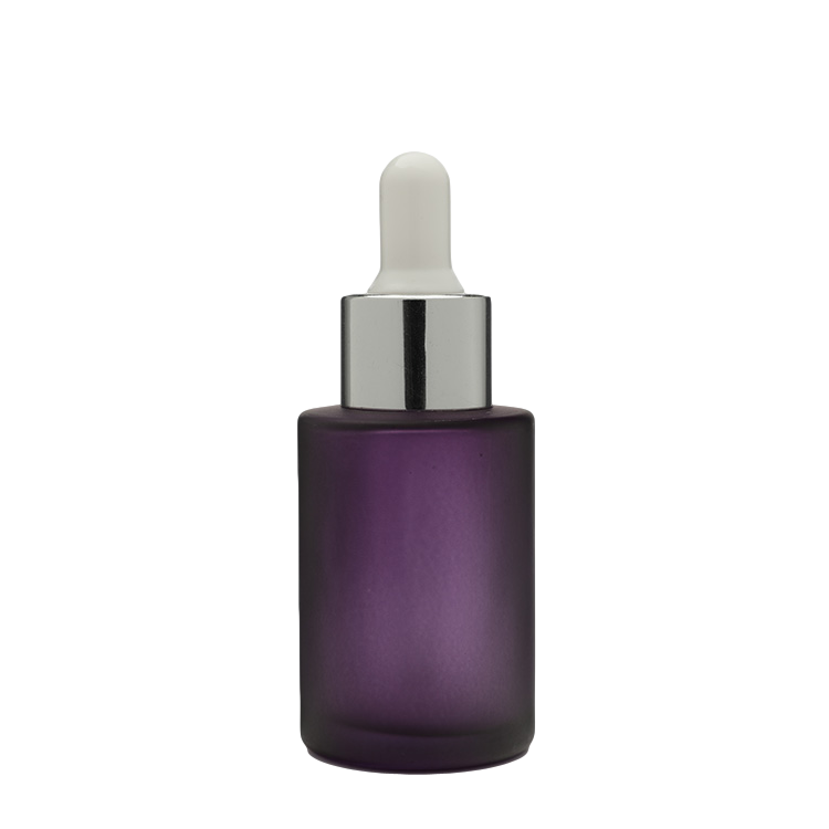 Frosted Flat Shoulder Hair Oil Glass Serum Dropper Bottle 30ml Square Painting