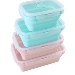 Quality Food Grade Silicone Collapsible Lunch Box Foldable Sustainable With Lid wholesale