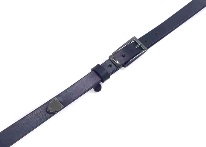 Womens Genuine Leather Belt With Square Metal Pin Buckle / Casual Dress Belt