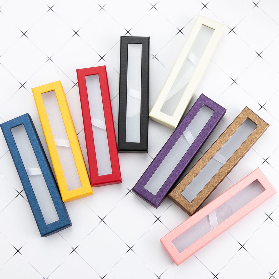 China Wholesale 100% Recyclable Cardboard Paper Box, Black Linean Art Paper Pasted Pen Gift Packaging Box with Window