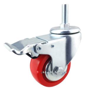Quality Universal Red Polyurethane Casters For Material Handling Trolley wholesale